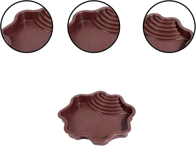 Reptile Bathing Tub with Non-Slip Surface and Entry Ramp for Easy Small Animal Soaking Container