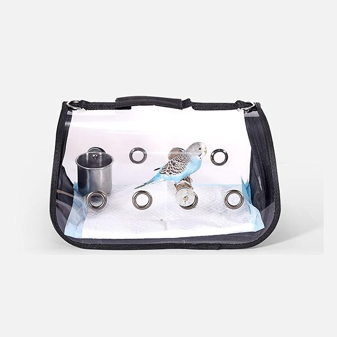 Transparent Parrot Travel Cage, Lightweight & Breathable Bird Carrier for Pets, Portable Travel Cage 14.6×8.3×8.3in