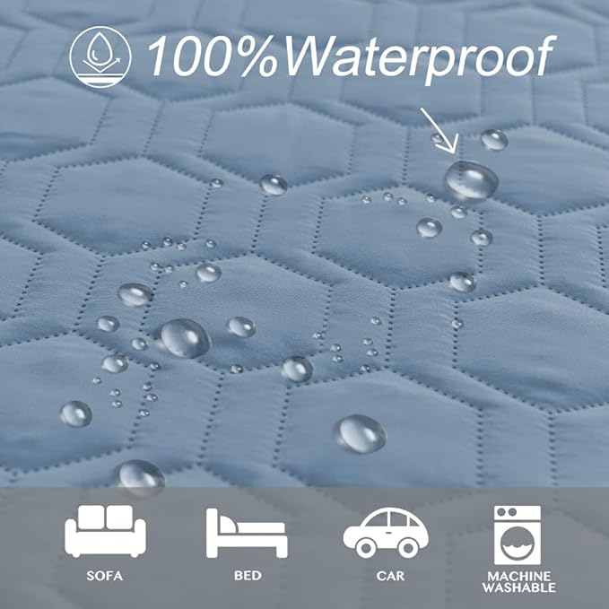Tcksstex Waterproof and Anti-Slip Dog Bed Cover and Pet Blanket Sofa Pet Bed Mat ，car Incontinence Mattress Protectors Furniture Couch Cover for Most Cats Dogs, Pets（30x70-Stoneblue）