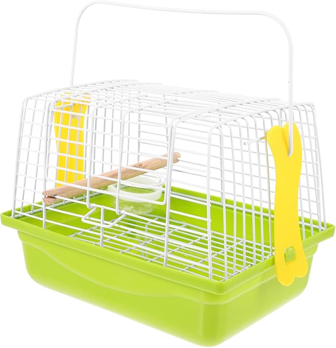 POPETPOP 1 Set Portable Parrot Travel Cage with Comfortable Handle Breathable Design for Birds for Parakeets and Cockatiels Convenient for Travel and Outdoor Use