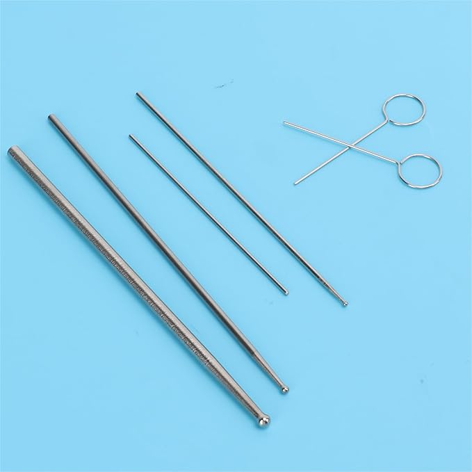 Snake Probe Kit, 6PCS Stainless Steel Snake Sexing Probe Round Head Anti Allergy Reptiles Probes with Storage Box for Different Size Snakes