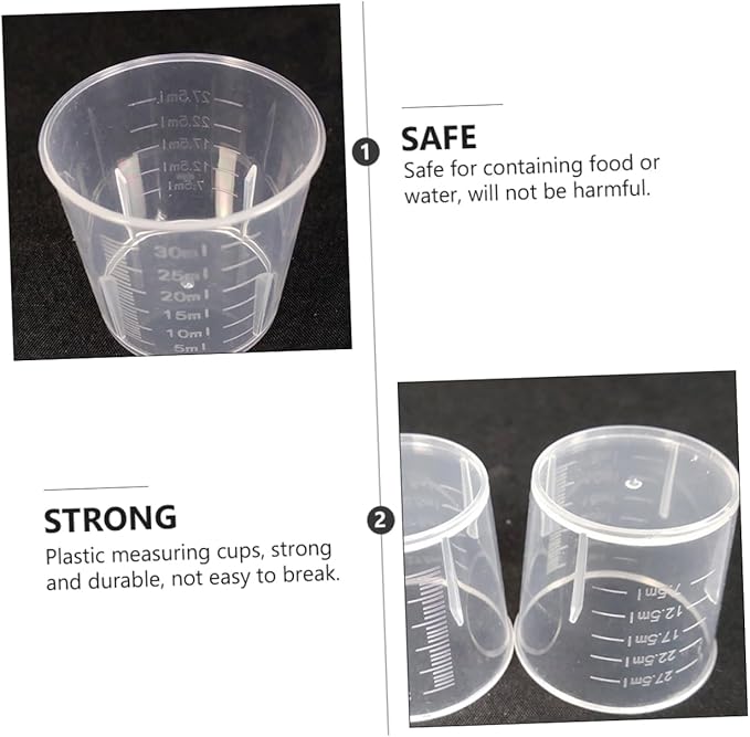100Pcs Reusable Measuring Cups for Reptiles Durable Feeding Cups for Lizards Geckos Snakes Easy to Clean Stylish Storage
