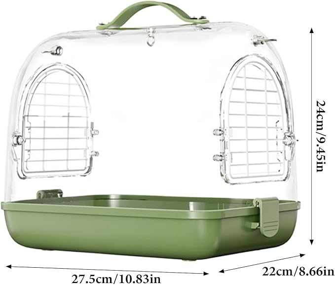 Bird Carrier - Transparent Pet Carrier Backpack | Travel Bird Cage Bag | Removable Breathable Bird Transport Bag with Viewing Window | Cockatiel Travel Accessories for Conures Parakeet Lovebirds