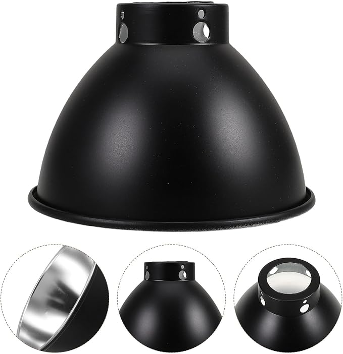 SUPVOX Reptile Heat Lamp Shade Dome Reflector Heat Resistant Cap for Terrarium Lighting Compatible with Various Bulbs Durable Metal Design for Optimal Habitat Temperature