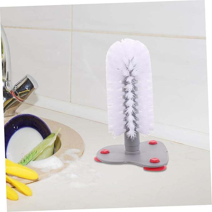 Abaodam Turtle Shell Cleaning Brush with Strong Suction Cup ?€? Soft Bristles Turtle Back Scratcher for Aquatic Tortoise Tank ?€? 1-Piece Exfoliating Brush for Reptile Care