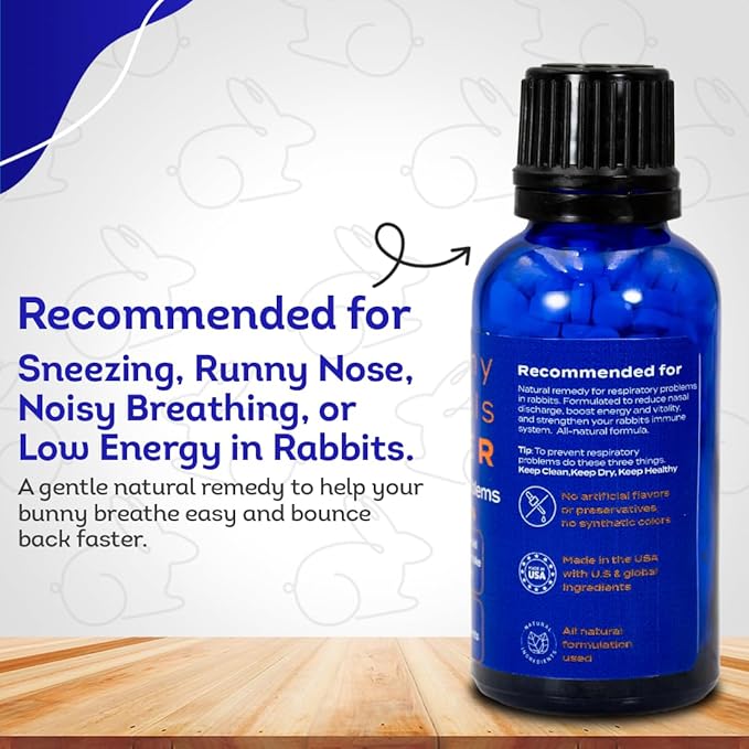 HealthyAnimals4Ever HA4E - Rabbit Respiratory Treatment - Support for Snuffles, URI & Breathing Relief - Preventive Care - Natural Homeopathic Tablets - 300 Count