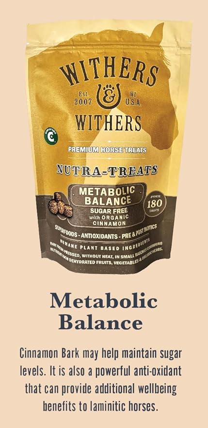 Withers & Withers Sugar-Free Horse Treats – Cinnamon with Oat Bran Horse Cookies, Goat Treats, Healthy Treats for Horses 16 Oz, 100% Compostable Bag – Humane Plant-Based Ingredients