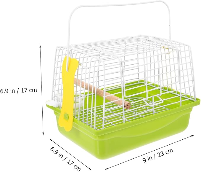 Portable Metal Bird Carrier Cage with Handle for Parakeets and Parrots Ventilated Travel Cage for Safe Bird Transport and Construction for Outdoor Use
