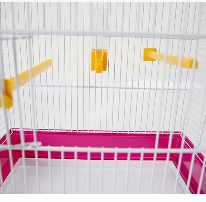 White Metal Bird Cages Hanging Stainless Steel Bird Carrier Thrush Pigeon Villa Travel Pet Cage, Black,Black，Brown