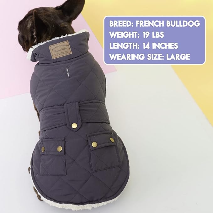 KYEESE Dog Coat Warm Pet Winter Puffer Coat with Leash Hole Soft Pet Sweater for Cold Weather Waterproof Dogs Jacket with Fleece Lined Thick Pets Clothes with Pocket Windproof Dog Coats for Small Dogs