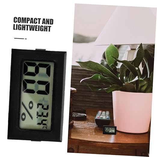 STOBAZA Bearded Dragon Cage Accessory Digital Thermometer Hygrometer LCD Display