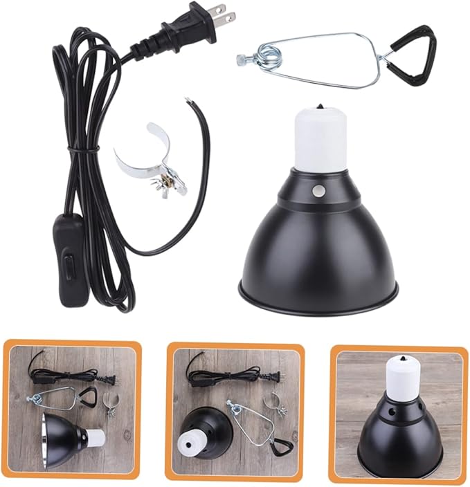 BESPORTBLE 110v Reptile Lamp Fixture Basking Dome for Bearded Dragons Lizards and More High Strength Design for Safe Use Terrariums and Tanks Us