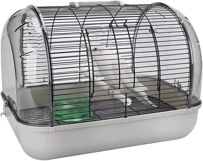 Bird Cage Parrot Cage Bird Cage Portable Pet Bird Travel Cage Creative Bird Carriers Durable Bird House Carrier for Balcony Flight Birdcage(Grey,CH)
