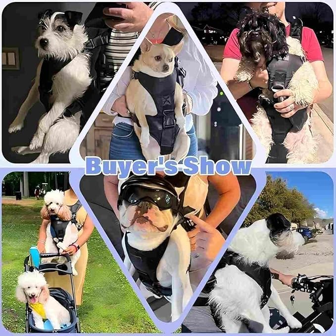 YUDODO Front Pet Carrier Backpack for Small Dogs and Cats, Secure and Breathable Mesh Travel Dog Carrier with Safety Belt, Ergonomic Support, Adjustable for Walking, Hiking (Black-Pro M)