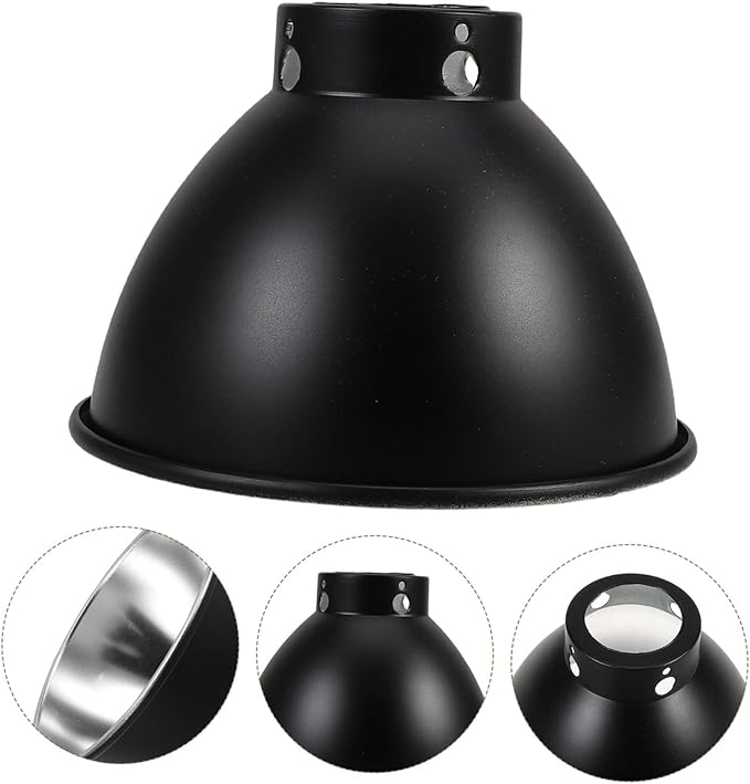 Milisten Reptile Optical Reflection Lamp Cap Metal Heat Lamp Shade for Terrarium for Heat and Basking Bulbs Stylish Design for Optimal Light Focus Pet Enclosures
