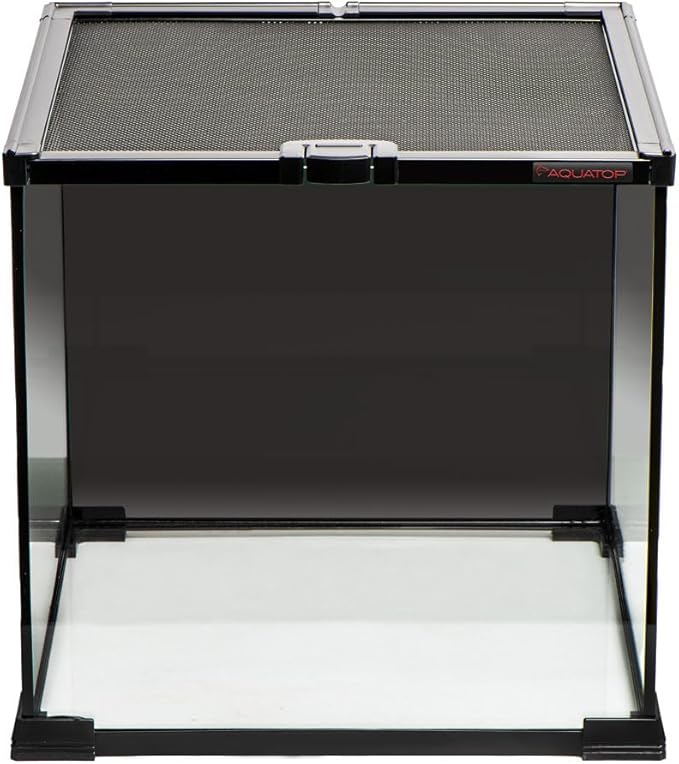 Aquatop 7.1 Gallon Cube Terrarium with Durable Mesh Top for Easy Access & Ventilation - Perfect for Reptiles & Plants, 11.8 x 11.8 x 11.8 Inches, RT-07