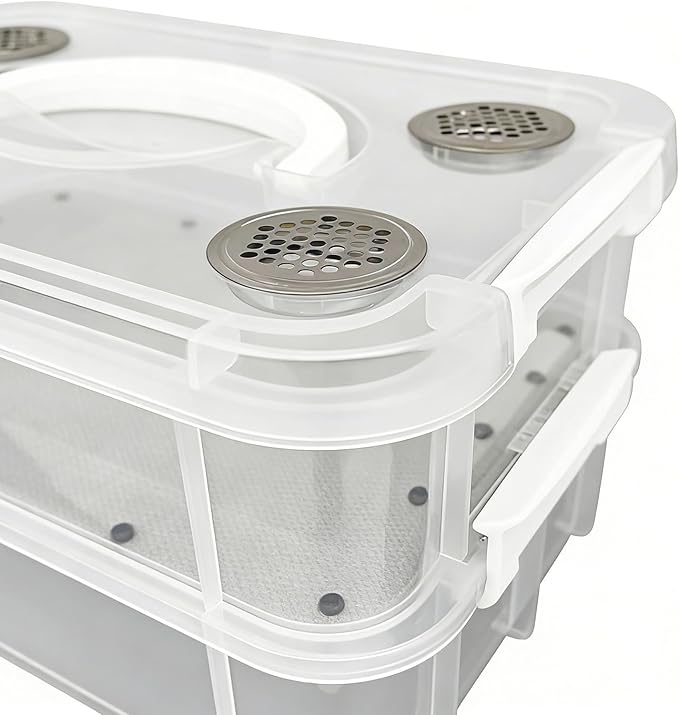 Mealworm Breeding Kit, High Capacity Mealworm Breeding Container, Prevent Escape Mealworms Keeper Includes Tweezers & Cleaning kit,to Breed Live Mealworms, Reptiles, Lizards, Frogs,Tortoises