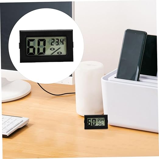 4Pcs Mini Digital Humidity and Temperature LCD Display Indoor Hygrometer for Reptile Terrarium Greenhouse Closet and Fridge Accurate Readings and Low Power Consumption