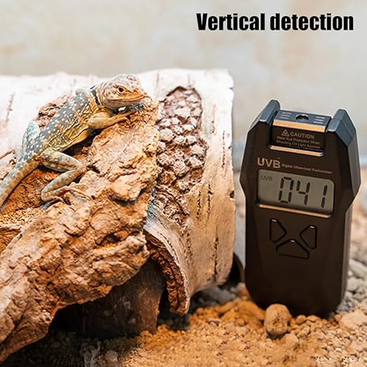 Reptile Tester, UVB/UVI/UVA Handheld Lamp Meter Light Tester with Data Record Function for Measuring 240nm-370nm