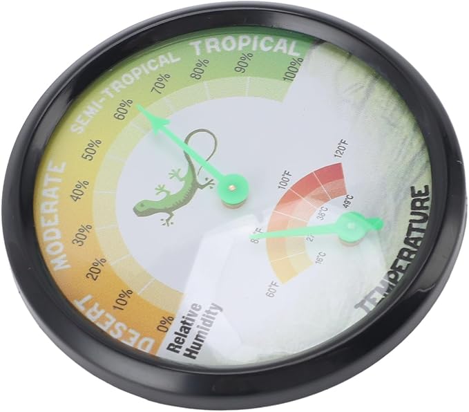 Thermometer Hygrometer Dial High Precise Pointer Type Mechanical Temperature and Humidity for Reptile Pet