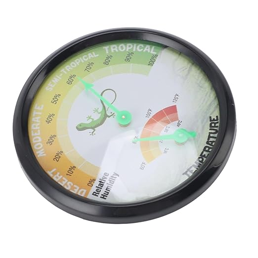 Fdit High Precision Mechanical Dial Thermometer Hygrometer Temperature Humidity for Pets Reptiles, No Battery Needed ABS PC Aluminum Dial Compact Design for Pet Crate or Small Spaces
