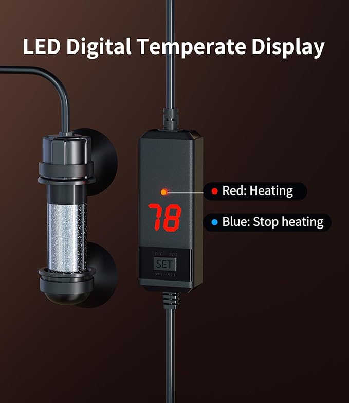 3 Gallon Fish Tank Aquarium Kit with Heater, HOB Filter, LED Light with Timer, Lid, Siphon Vacuum Cleaner, Self Cleaning Glass Rimless Betta Tank