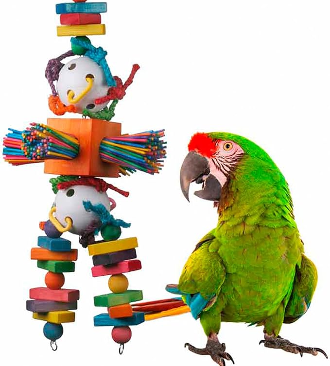 Super Bird Creations SB514 Willy Nilly Bird Toy XL - Enriching Parakeet Toys for Large Birds, Bird Foraging Toys, Bird Toys for Parrots, Parrot Toys for Large Birds, Large/XL Bird Size, 29" x 11"