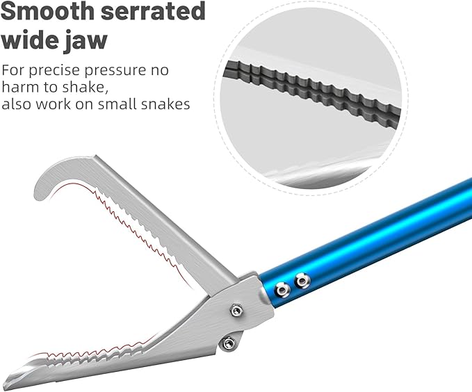 G2 60-inch Professional All-Aluminum Alloy Snake Tong Reptile Grabber Rattle Snake Catcher Wide Jaw Handling Tool with Lock(60inch)