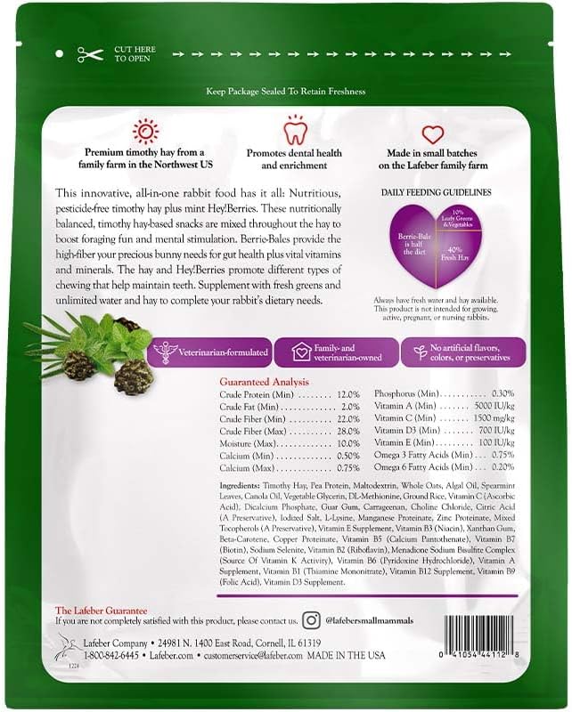 LAFEBER'S Berrie-Bale Mint for Rabbits 1 lb