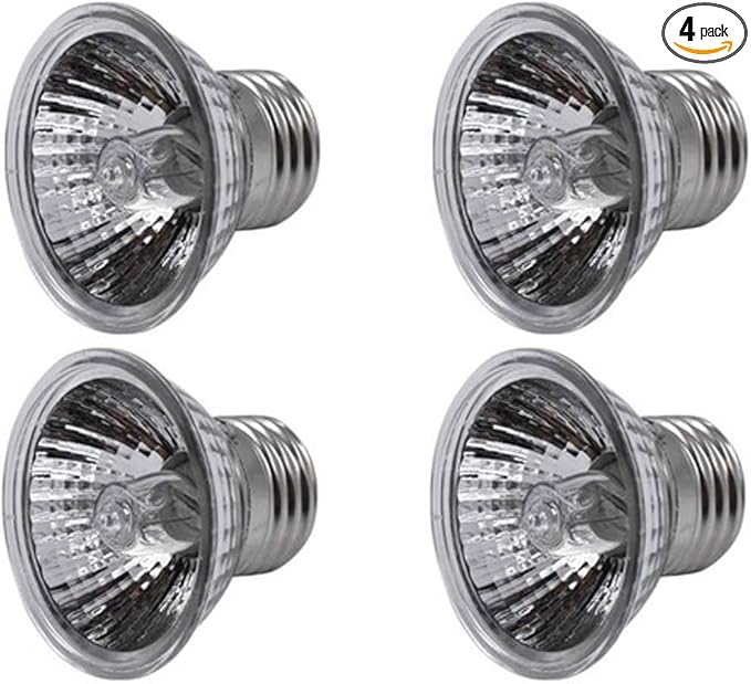 UVA+UVB 25/50/75W Reptile Heat Basking Light Bulb Lamp for Reptiles (25W - 4PCS)