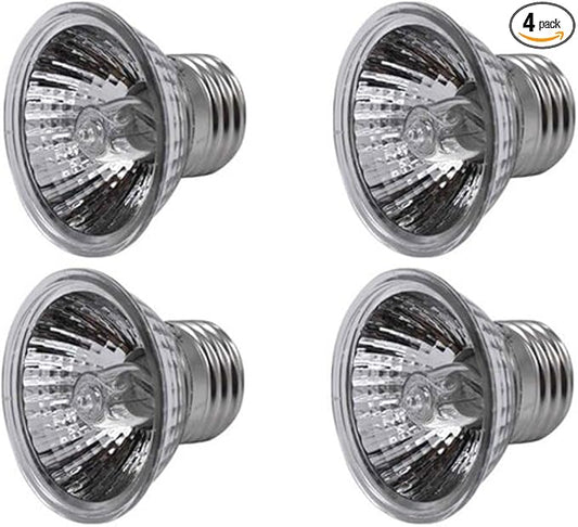 UVA+UVB 25/50/75W Reptile Heat Basking Light Bulb Lamp for Reptiles (25W - 4PCS)