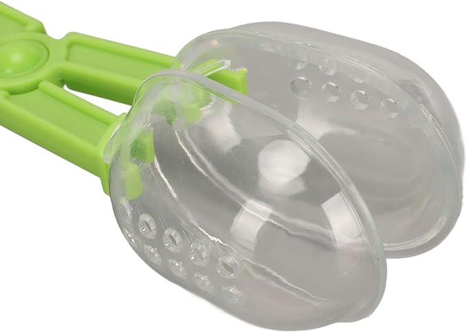 Reptile Feeding Clamp, Feeding Tool, Reptile Poop Scoop，Amphibian Terrarium Feeding and Cleaning Tool, Multipurpose Reptile Feeding Claw Collector, with Vents for Lizard Spider Tortoise(Green)