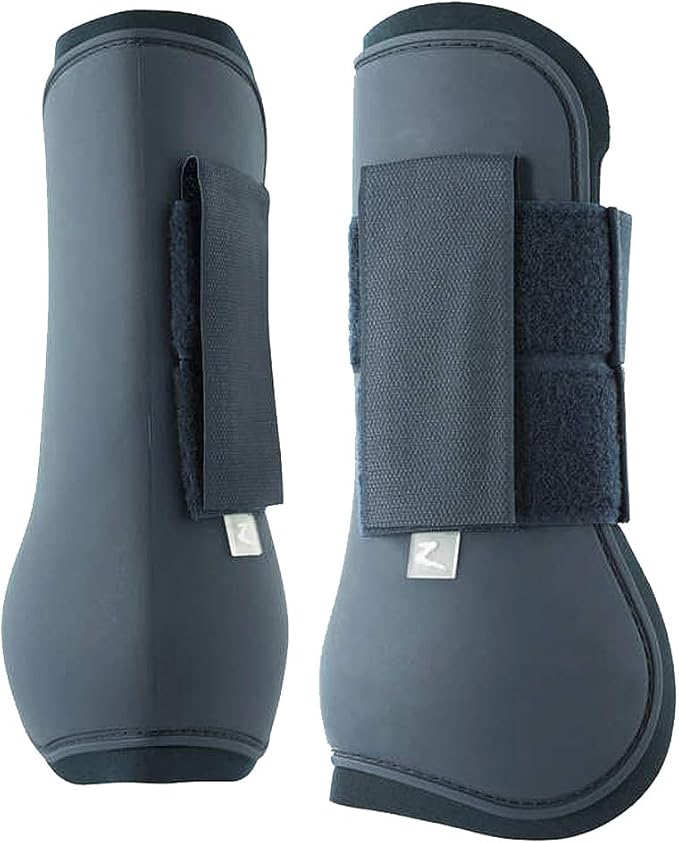HORZE Chicago Protective Horse Tendon Boots - Lightweight Open Front Boots for Jumping, Trail Riding, and Turnout (Pair) - Chocolate Brown - Shetland