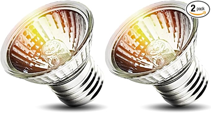 2-Pack 50W UVA Bulbs, Light Turtle Heat Lamp for Reptiles and Amphibian Tanks, Terrariums and Cages, Fit E26 Heat Reptile Lamp,Works with Various Lamp Fixtures,for Lizards, Snakes, Turtles