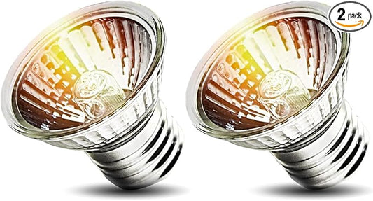 2-Pack 50W UVA Bulbs, Light Turtle Heat Lamp for Reptiles and Amphibian Tanks, Terrariums and Cages, Fit E26 Heat Reptile Lamp,Works with Various Lamp Fixtures,for Lizards, Snakes, Turtles