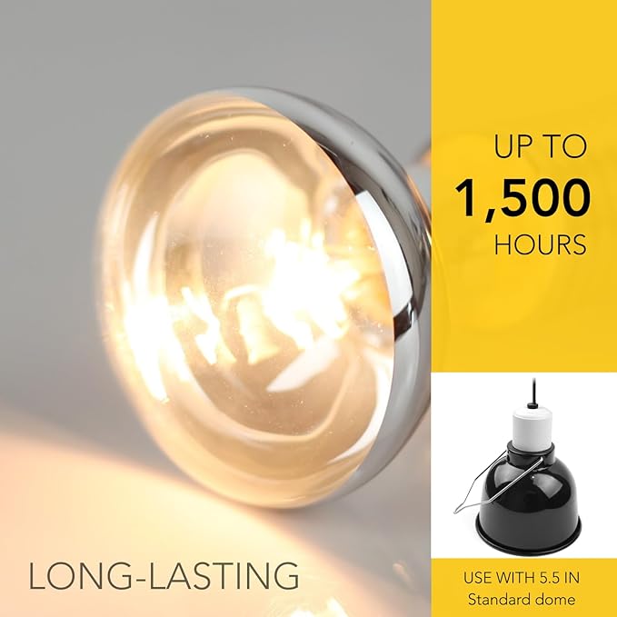 MRREPTILE Reptile Heat Lamp Bulbs, 2-Pack 100W Daylight Basking Bulbs, Reptile Basking Lamps, Bearded Dragon Basking Light, Simulated Natural Basking for Reptiles Snakes Lizards Tortoise Heater