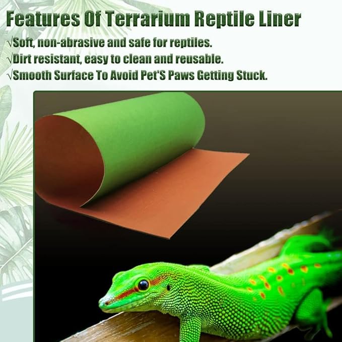Tfwadmx 3 Pcs Reversible Reptile Carpet Mat 23.6" x 15.7" Terrarium Bedding Substrate Liner Reptile Cage Mat Supplies for Leopard Gecko Lizard Bearded Dragon Tortoise Snake Chameleon