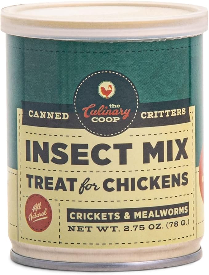 Fluker's Culinary Coop Canned Mealworms and Crickets Chicken Treat, All Natural and Packed with Protein, 2.75 oz