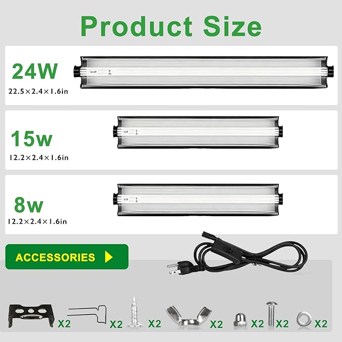 T5 HO UVB Lighting Kit, 8W Terrarium Hood with Detachable Curved Reflector, Desert 10.0 UVB T5 Lamp (8 Watts)