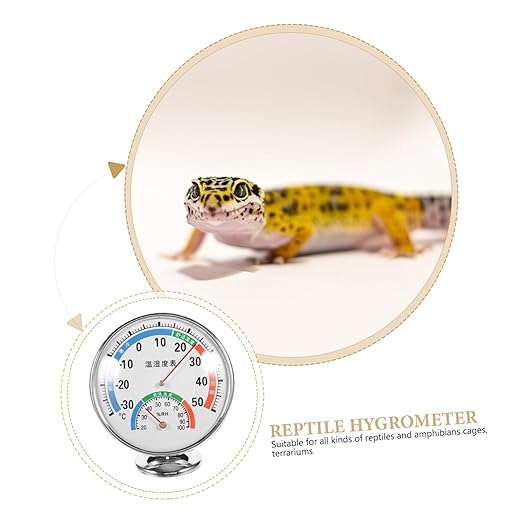 balacoo Reptile Temperature Humidity Gauge Terrarium Humidity Sensor Easy to Read Thermohygrometer Suitable for Reptiles Dual Scale