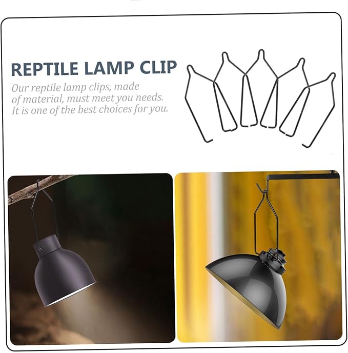 BESPORTBLE 10PCS Adjustable Reptile Lampshade Clips Iron Fixation Clamps Compatible 5.5 and 8.5 Light Covers for Crawling Pets