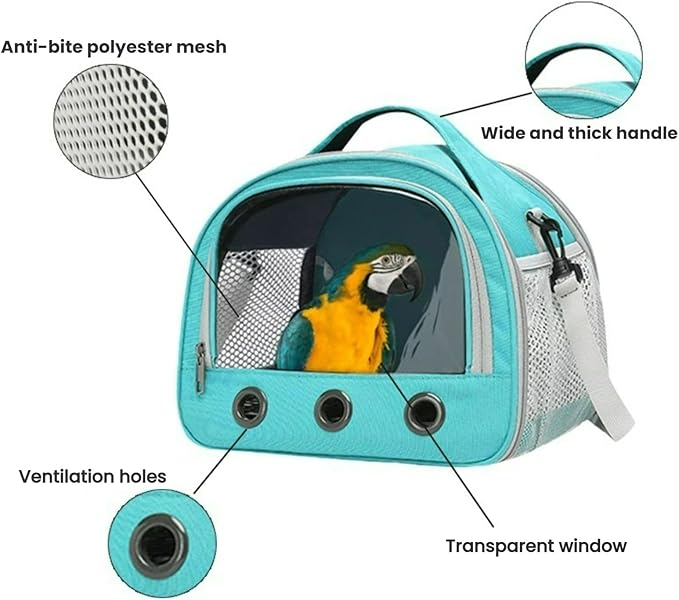 Bird Carrier;wildbird Carrier;Wild Bird Carrier;Bird Carrier Travel cage;Bird Travel Carrier;Bunny Carrier;Small Bird cage; (Green Large: 30 * 25 * 26")