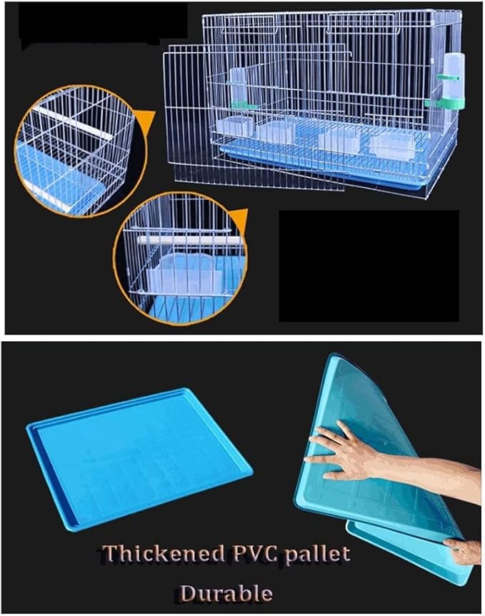 Elegant Birdcage Birdcages High Capacity Bird Carriers Double-Door Metal Bird Cage with Rolling Stand Large Square Bird House Carrier for Yard Exquisite beautif