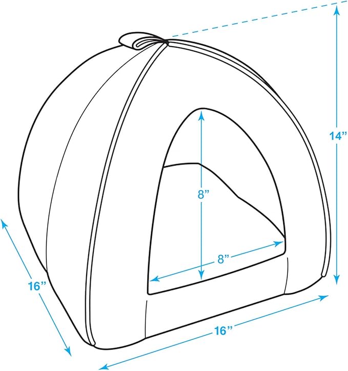 Pet Tent-Soft Bed for Dog and Cat by Best Pet Supplies - Gray Linen, 16" x 16" x H:14"