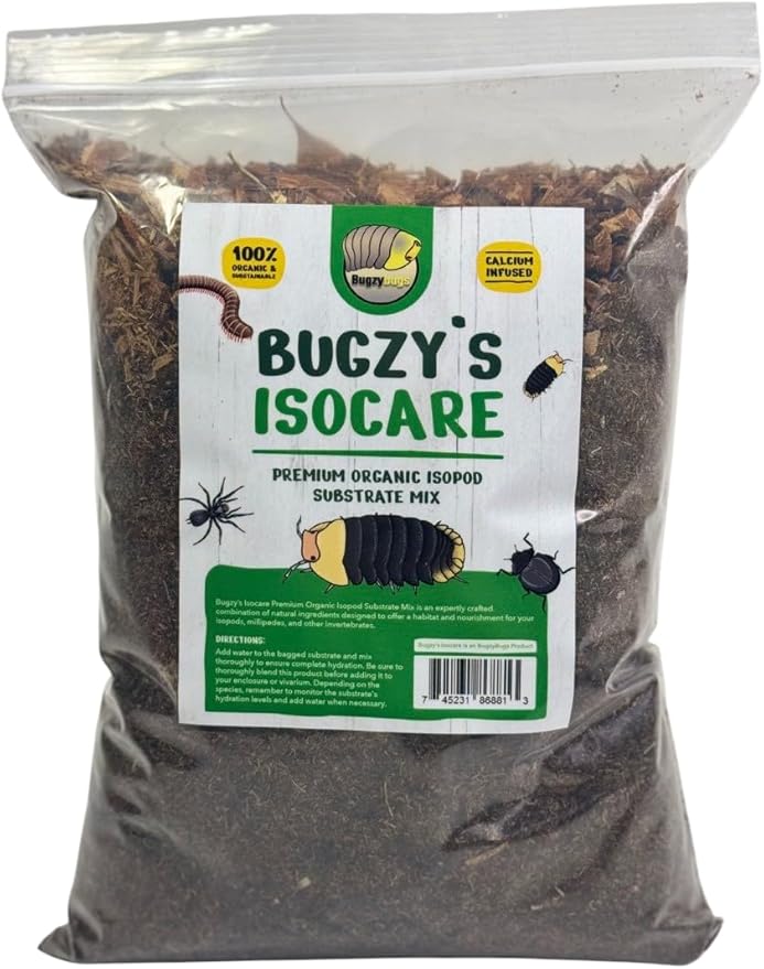 Isocare Bioactive Terrarium Substrate Mix 4 Quart Vivarium Substrate for Isopods, Reptiles, Amphibians, Springtails All-Natural Nutrient-Rich Blend