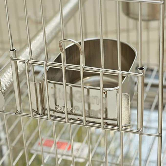 Portable Bird Cage 304 Stainless Steel Bird Carriers with Handle for Home Flying Bird Cage Parrot Breeding Ornamental Birdcage
