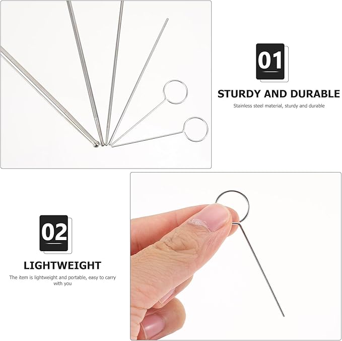 6pcs Stainless Steel Snake Sexing Probes Set Professional Gender Detector for Large and Corn Snakes Reptile Supplies in Crawling Pets