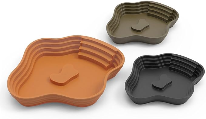 Sloped Animal Water Container Simulated Living Space Platform for Tortoises Amphibians Soaking Tub for Turtles Safe Turtle Drinking Bath Pan Multi Functional Soaking Dish Indoor/Outdoor Turtle Water