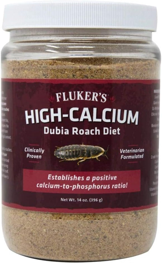 Fluker's High Calcium Dubia Roach Diet, Can Be Used as a Gut-Loading Food or Bedding, 14 oz
