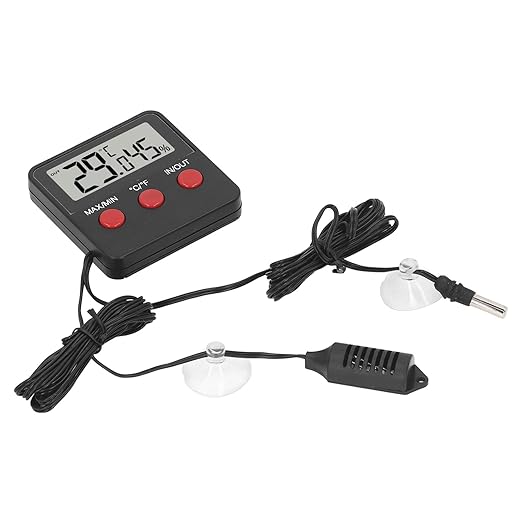 Omabeta Mini Digital Temperature and Humidity Meter with 2 Probes for Incubator,Portable Hygrometer Temperature Monitor for Reptile Tank,Compact Size
